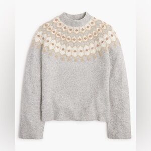 J.Crew Factory Fair Isle shimmer sweater in extra-soft yarn Size XXS CE894